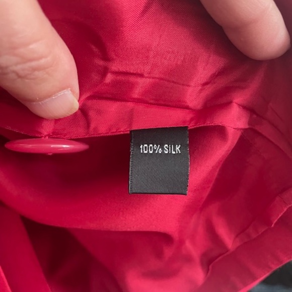 NWT Linda Allard/Ellen Tracy Red Silk Pansuit - Picture 3 of 7